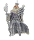 Lavender Blue and Silver Santa Carrying Tree