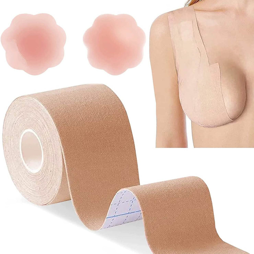 Breast Lift Tape for A-E Cup Large Breast, Breathable Push Up Tape