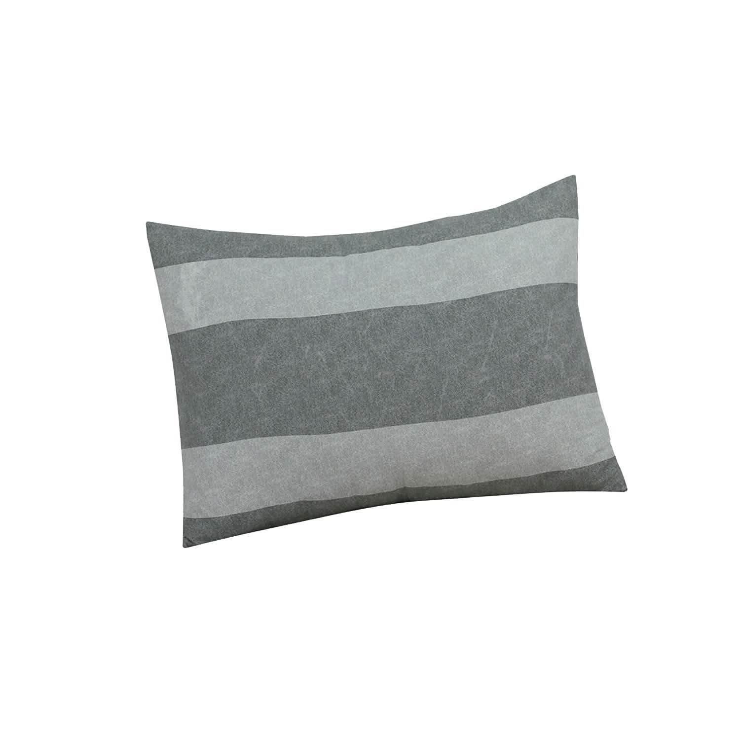 Brooklyn Flat Herringbone Wide Striped Grey Comforter Set