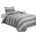 Brooklyn Flat Herringbone Wide Striped Grey Comforter Set