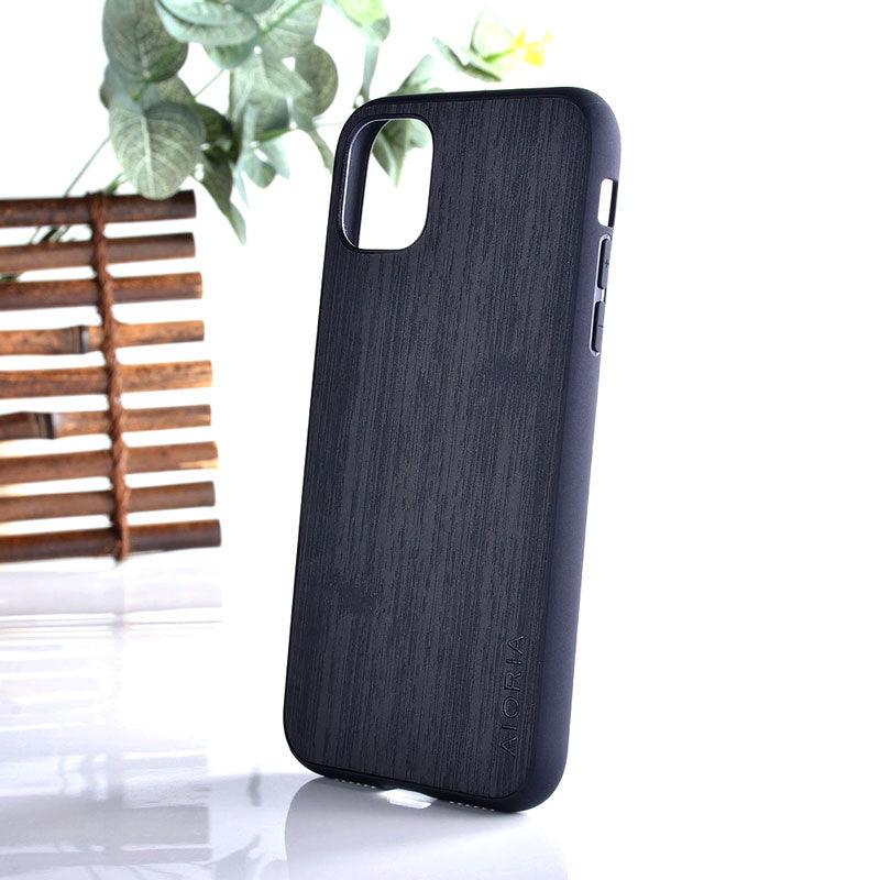 Brown Simple Easy Grip Wooden Design Slim Case for iPhone 11 14 12 13 Pro XS Max x XR mini SE2 SE 7 6 8 6s Plus Cover Wood Bamboo Pattern Leather Vintage Case