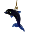 Solid Blown Glass Dolphin Ornament