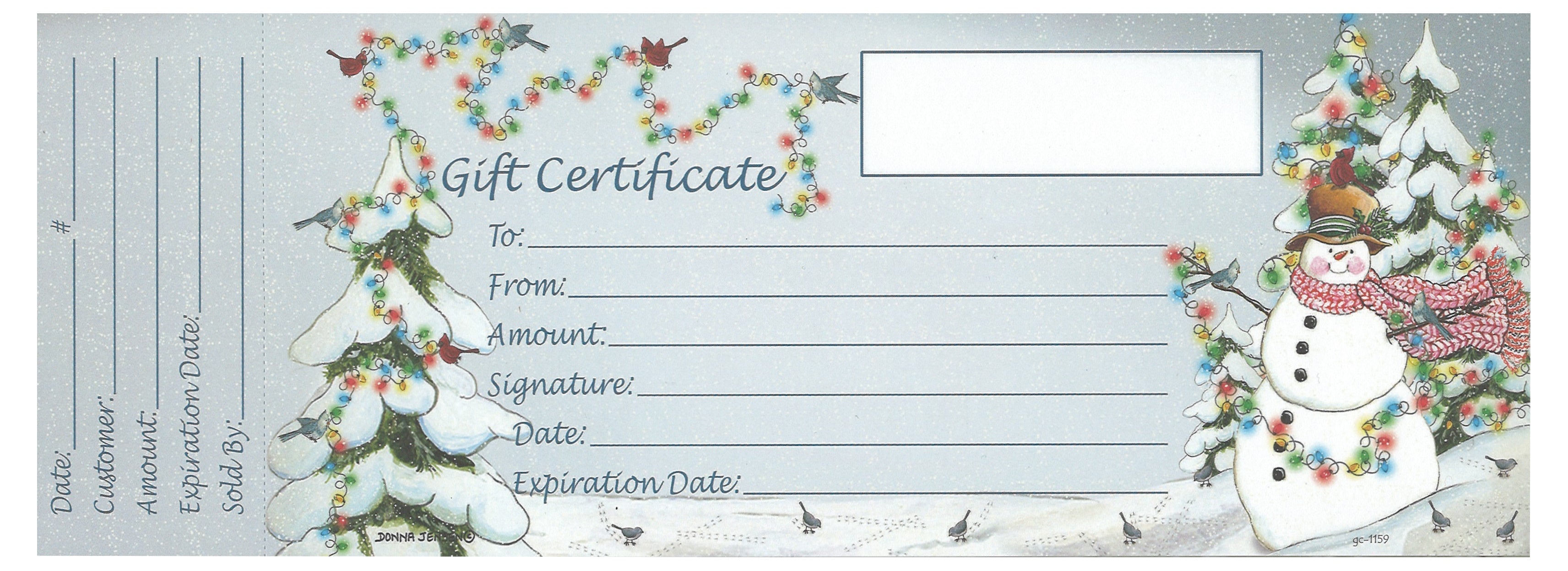 Gift Certificates - 18 Pack - Merry and Bright