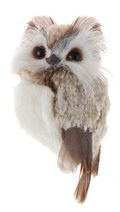 Brown and Gray Owl Ornament - Looking Left