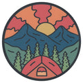 Sip Sip Hooray Coaster -  Tent with Mountains and Sun