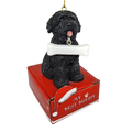 Labradoodle - Black with Bone Ornament