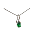 Sterling Silver Cz Emerald Trinity Necklace
