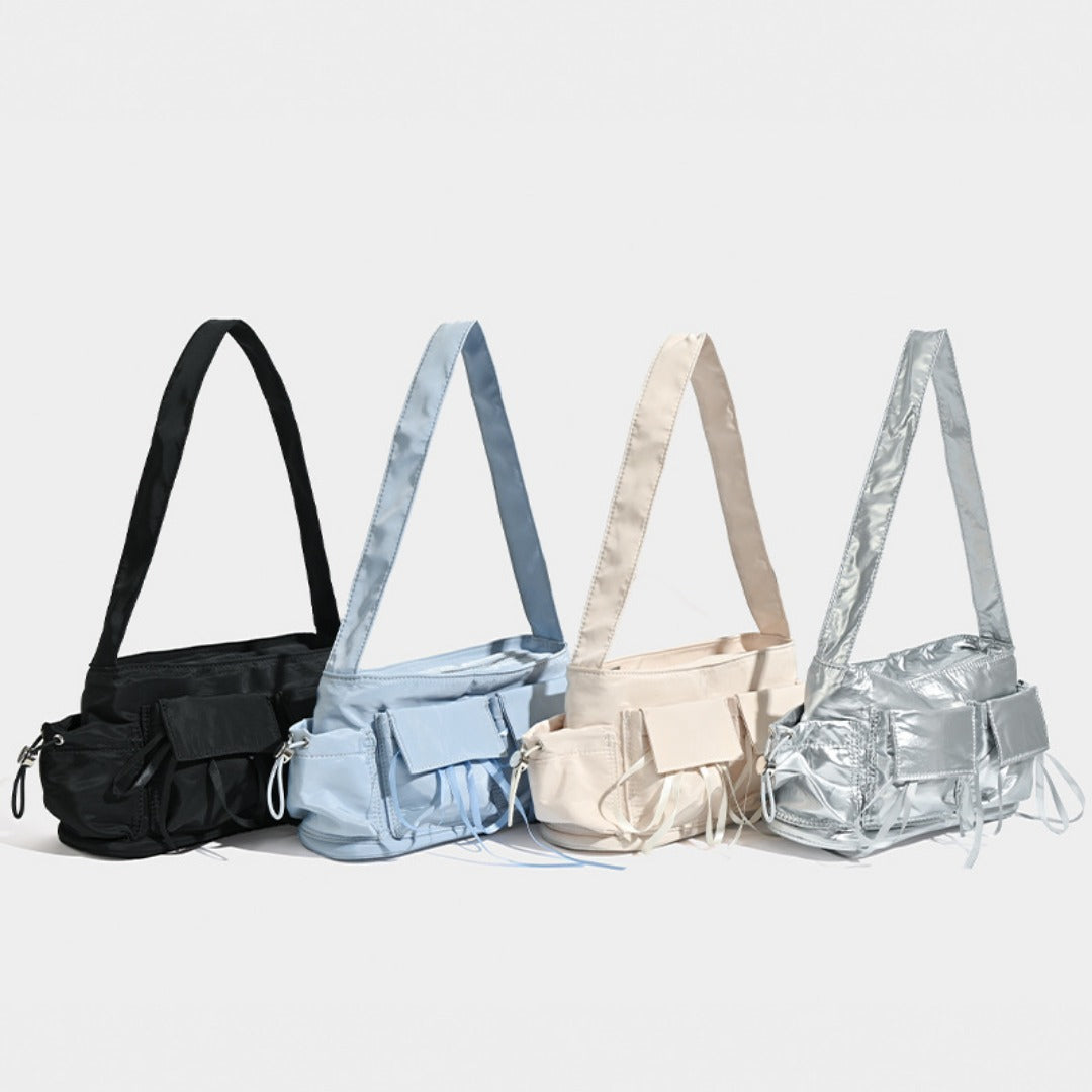 Summer nylon texture portable shoulder bag, casual shoulder bag, hobo shoulder bag, top handle shoulder purse