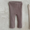 Infant Toddler Home Wearable Sunken Stripe Knitted Leggings