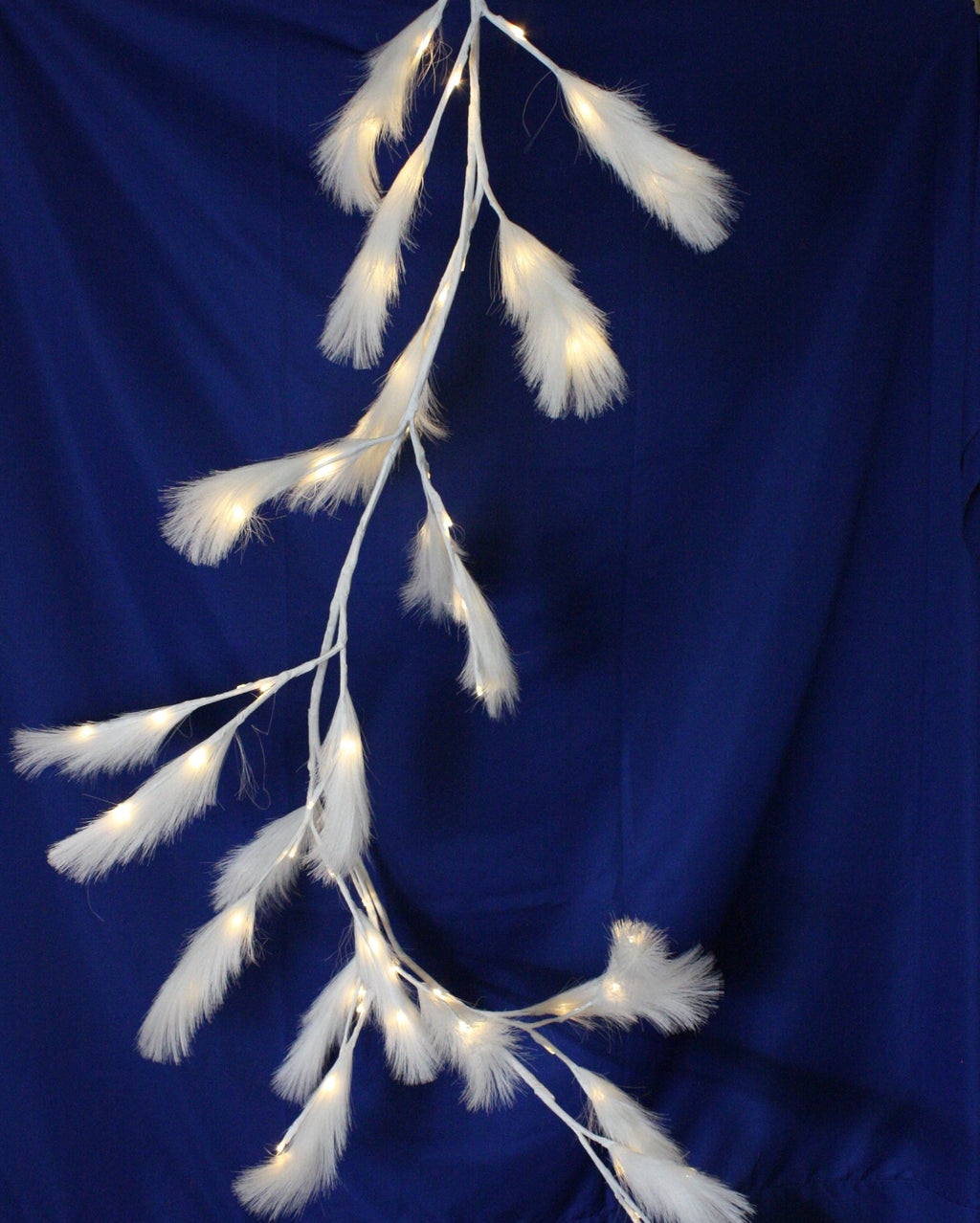 Lighted Pampas Grass Garland - 72 Inches