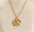 Pretzel Bread Necklace with Love Charm