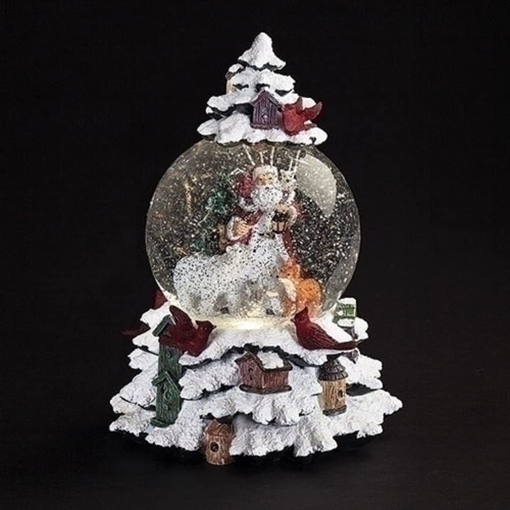 Winter Wonderland Santa and Animals LED Musical Swirl Glitterdome
