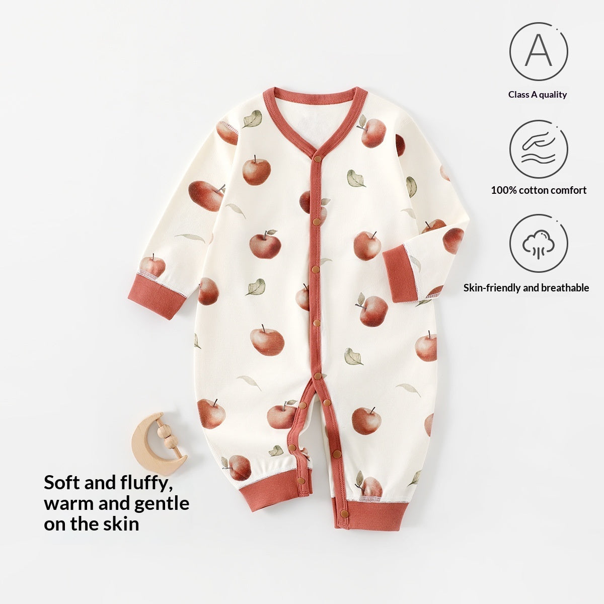Baby Romper Spring Autumn Pure Cotton Class A Seamless Bodysuit Crawling Suit Anyang Clothing