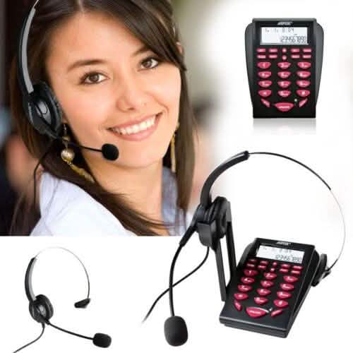 Call Center Dialpad Corded Headset Office Telephone with Corded Headset