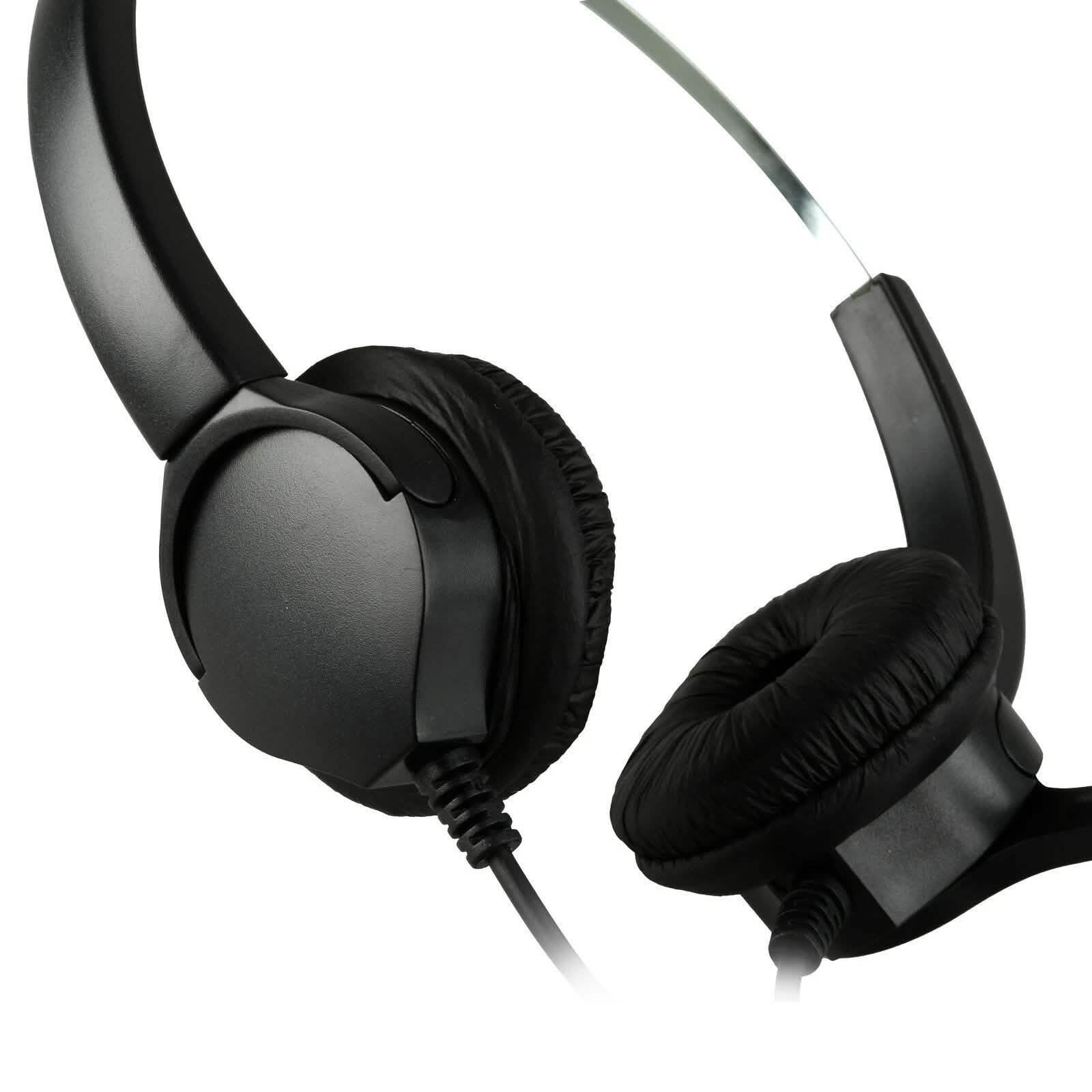 Call Center Noise Cancelling Corded Binaural Hands-free Headset with Microphone