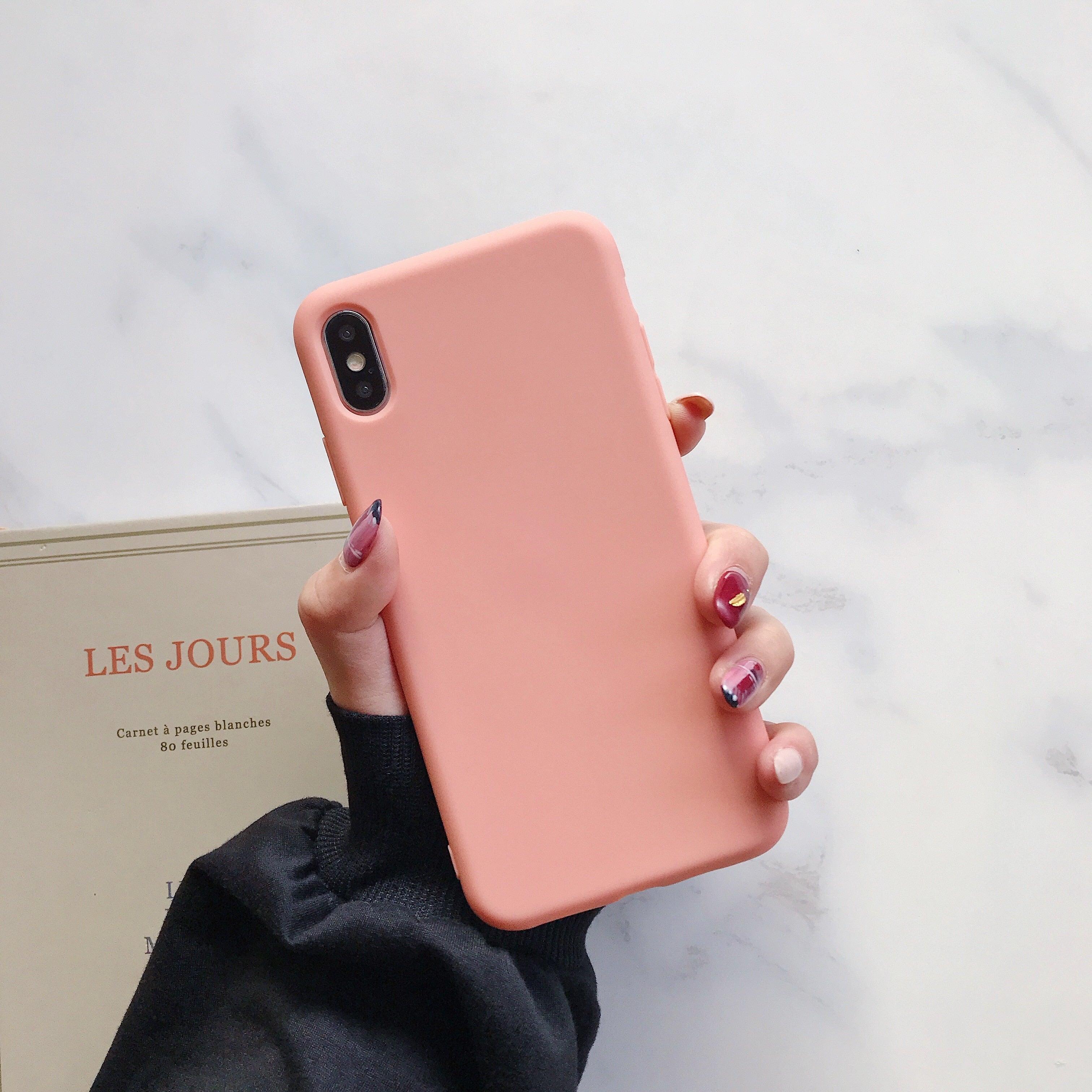 Candy Color Case for iPhone 13 12 14 Pro Max Ultra Thin Soft Back Phone Cover On iPhone Colorful Thin Case Protective Cover Soft Silicone Mobile Phone Case Cover
