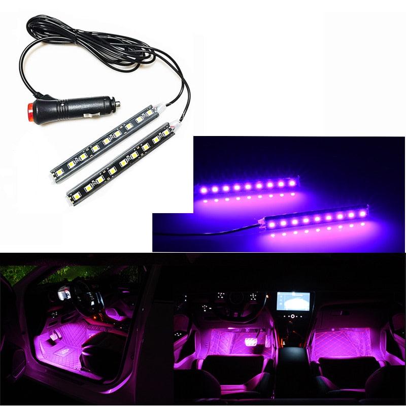 Car Interior LED Foot Sole Interior Car Lights Decoration Light Strip Car Interior Atmosphere Light Under Lighting Dashboard Waterproof Decoration Lighting Kit Bluetooth Smart LED Light Strips for Cars