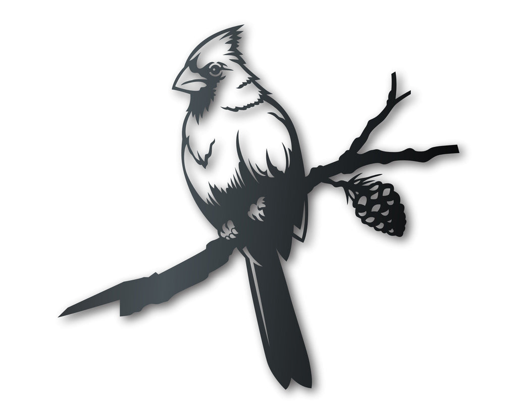 Metal Cardinal Tree Stake | Metal Garden Art | Indoor Outdoor | Up to 46" | Over 20 Color Options
