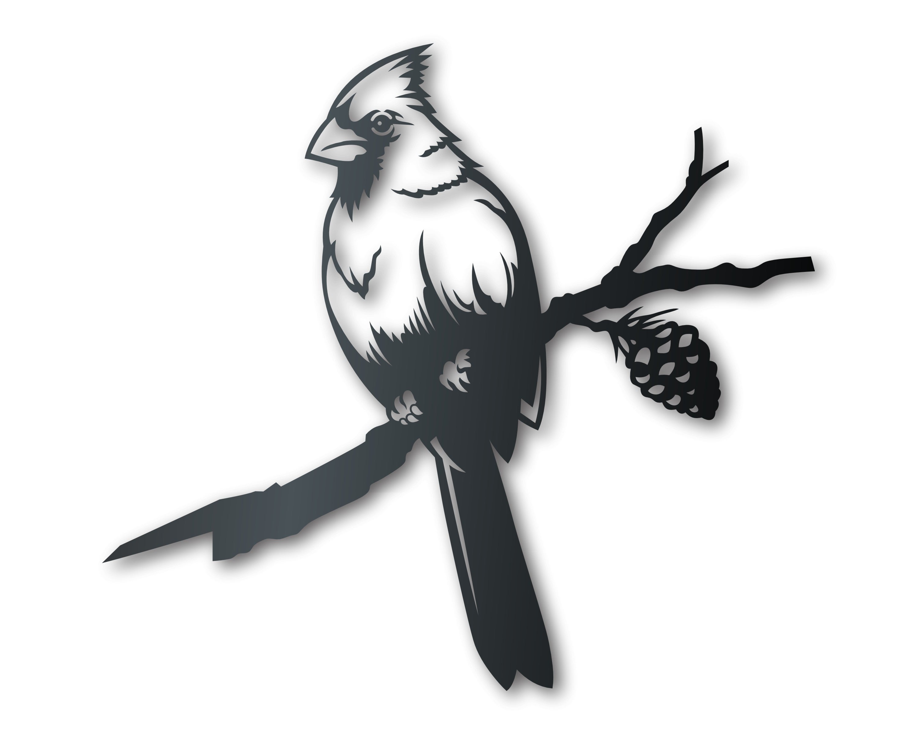 Metal Cardinal Tree Stake | Metal Garden Art | Indoor Outdoor | Up to 46" | Over 20 Color Options