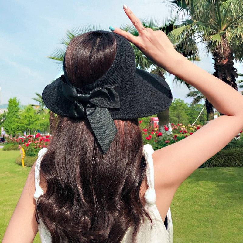Casual Summer Hats For Women Foldable Hollow Out Hat Modern Women's Simple Vintage Comfortable Sun Hats Cute Women Wide Beach Hats Girl Outside Travel Hats
