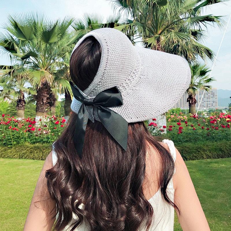 Casual Summer Hats For Women Foldable Hollow Out Hat Modern Women's Simple Vintage Comfortable Sun Hats Cute Women Wide Beach Hats Girl Outside Travel Hats