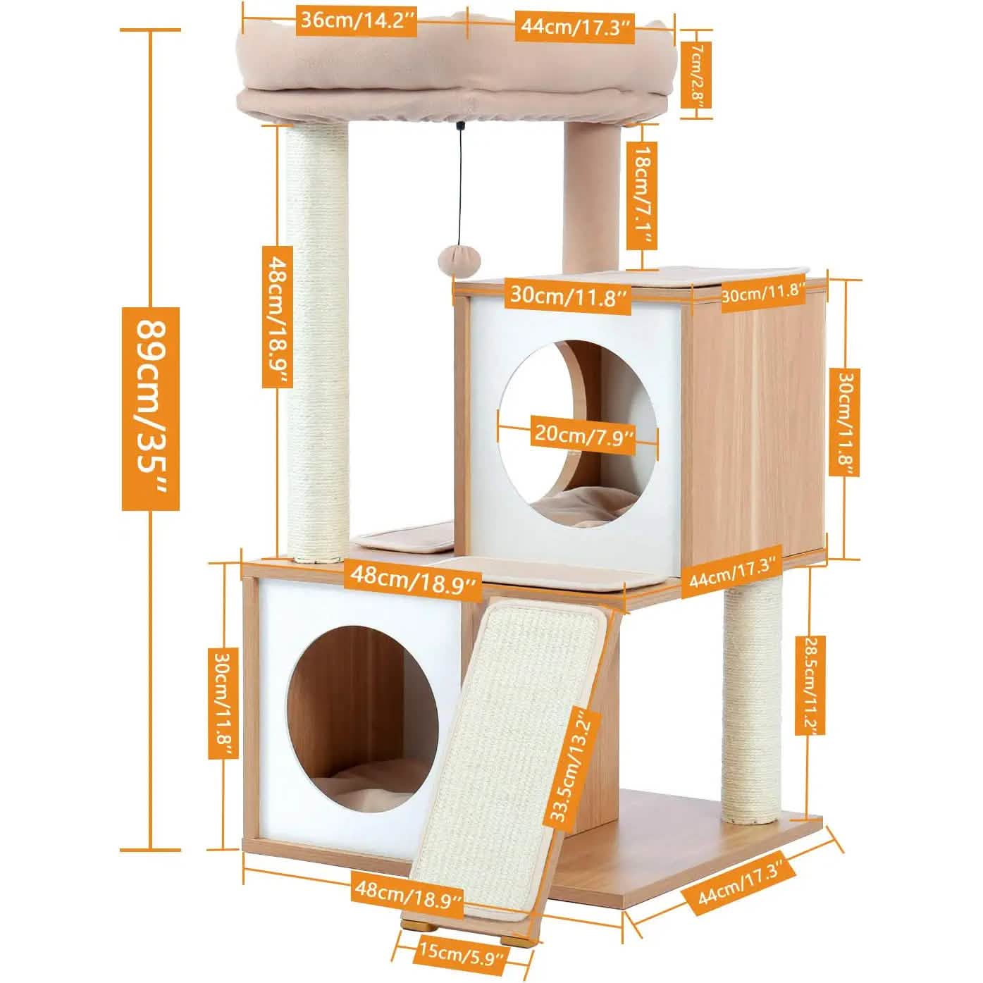 Cat Tree Deluxe 34" Cat Tower