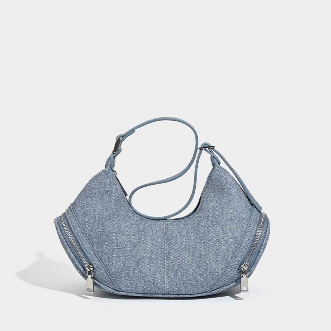 Stylish vintage zip pocket locomotive bag, shoulder bag, hobo bag casual, shoulder bag