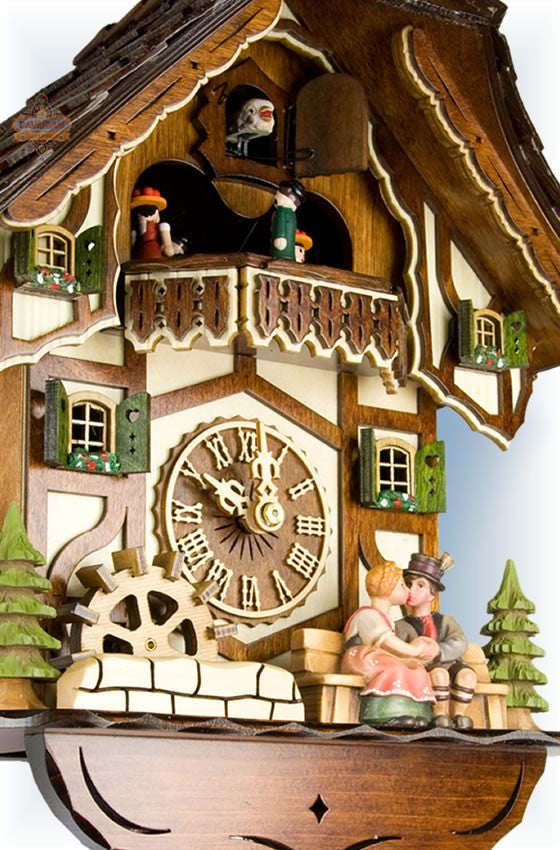 First Kiss - HerrZeit by Adolf Herr Cuckoo Clock - Dark Walnut