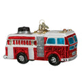 Fire Truck Glass Ornament