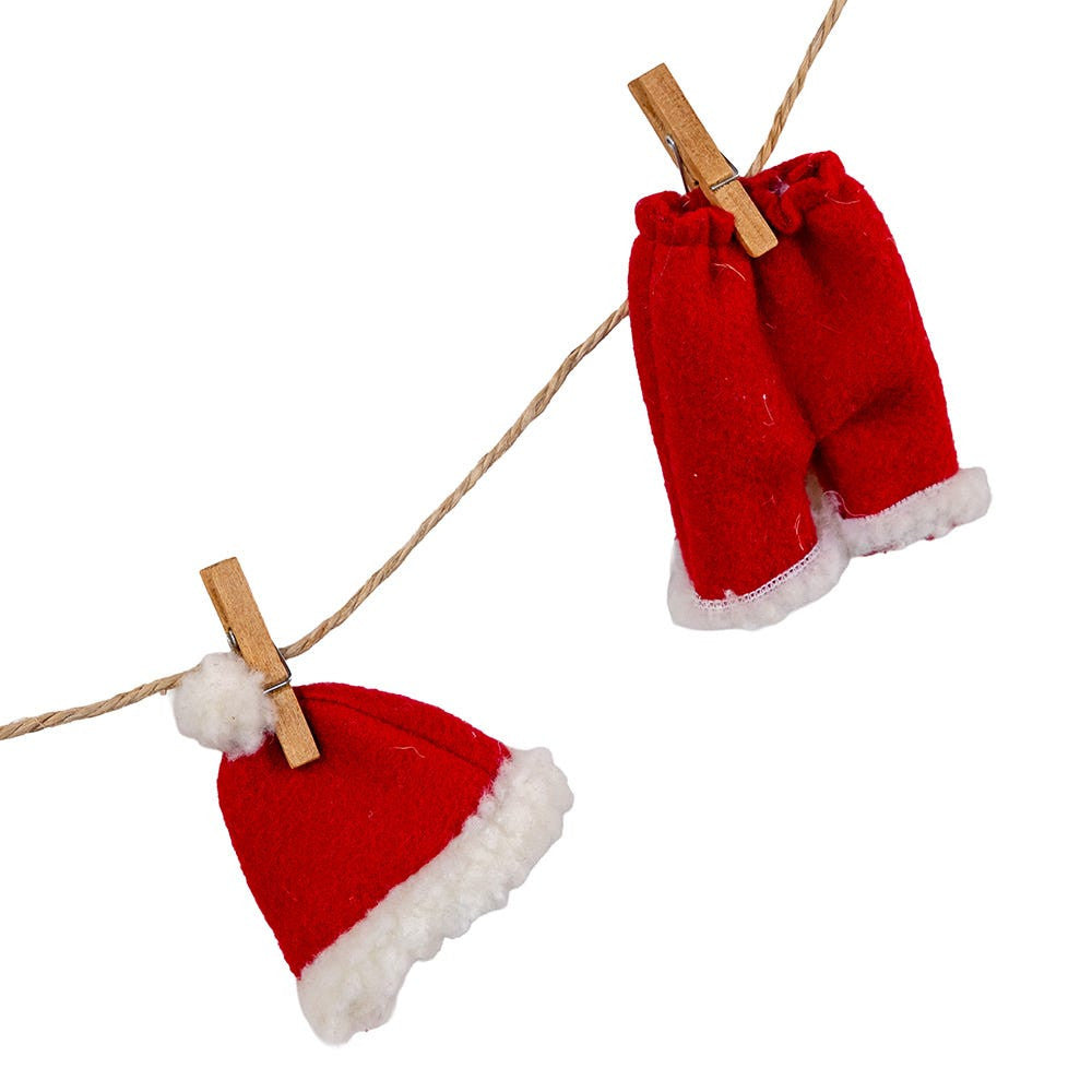 Santa Suit 'Clothesline' Garland - 32 Inches long