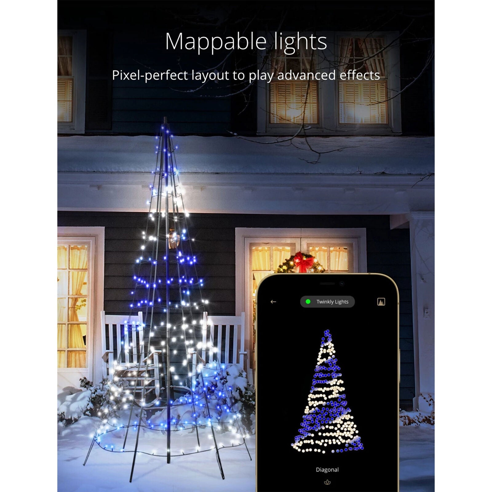 Twinkly 450-Light RGB LED Light Pole Tree (Generation II)