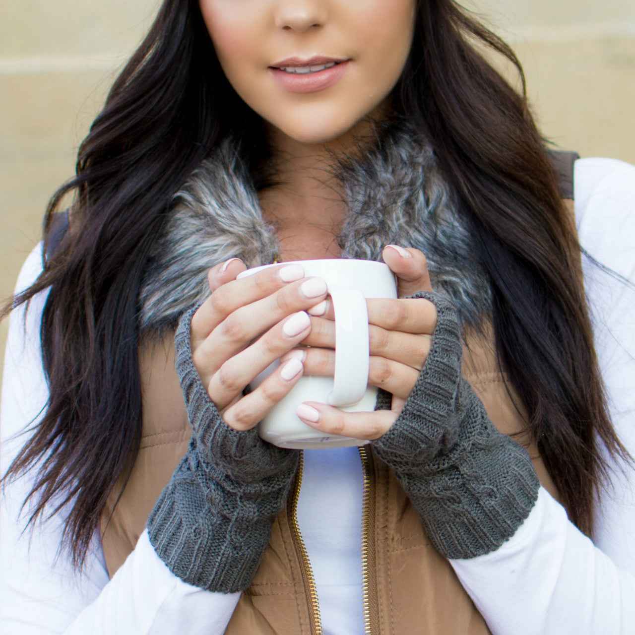 Cable Knit Short Handwarmers