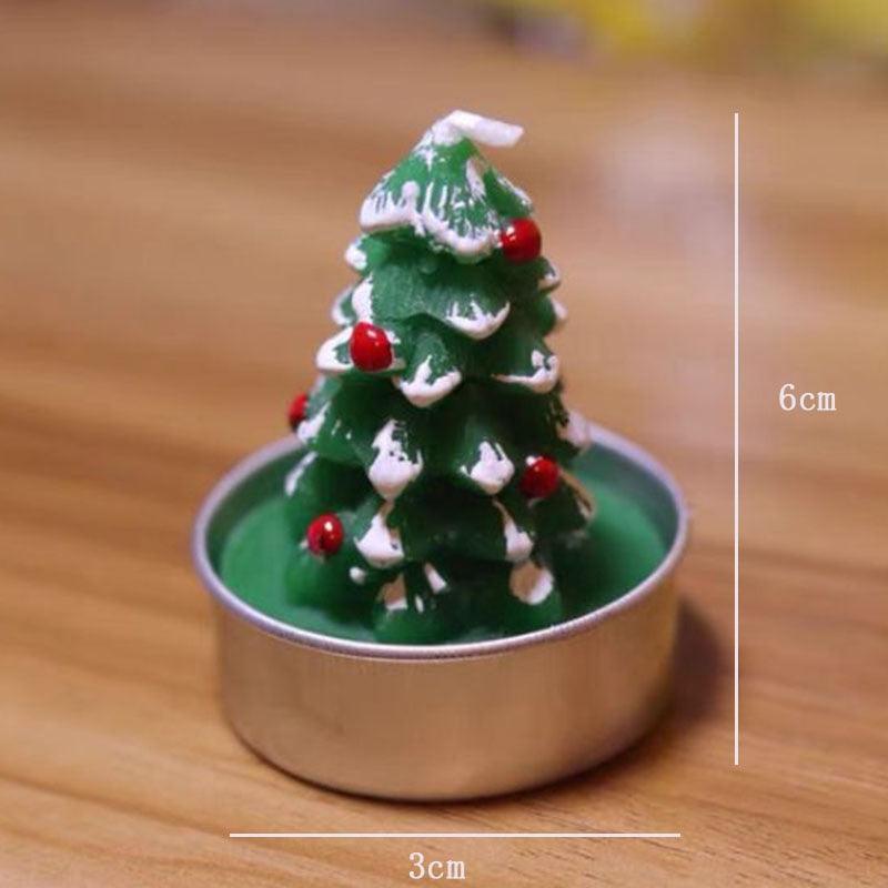 Christmas Candles Paraffin Home Desktop Decorations Tea light Candles Handmade Delicate Santa Snowman Acorn Tree Candles For Christmas Home Decoration Gifts Wedding Party Holiday Lights Christmas Ornaments