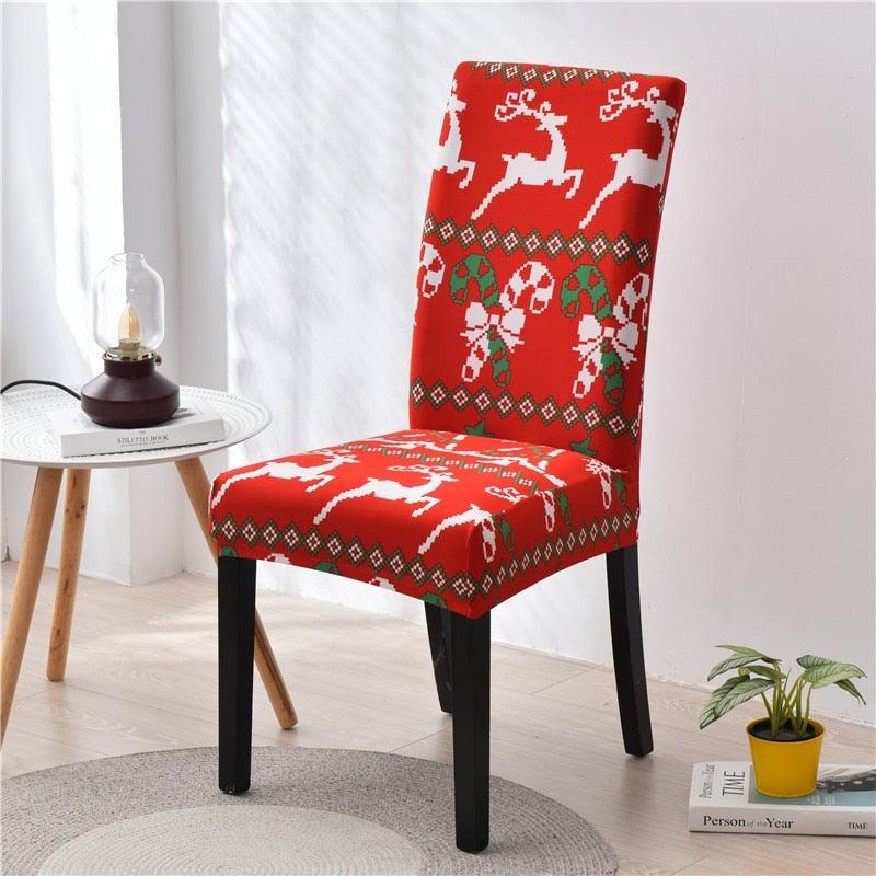 Christmas Printing Dining Chair Covers Modern Removable Anti-dirty Kitchen Seat Case Stretch Chair Slipcovers for Home Banquet Dining Room Chair Protector Seat Protector Slipcovers Stretch Removable Washable Printed Dining Chair Seat Covers for Kitchen