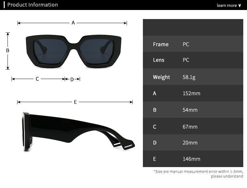 Classic Frames Style New Vintage Fashion Square Sunglasses For Men & Women Famous Luxury Design Big Frame Gradient SunGlasses For Female