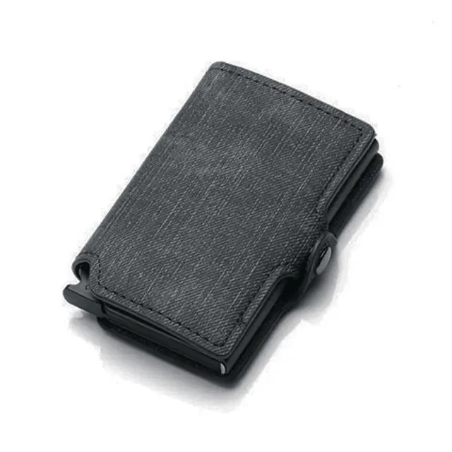 Classic Multifunction Automatic Aluminum Alloy Leather Credit Card Holder Retro New Pop-Up Card Ejector Business Wallets For Men