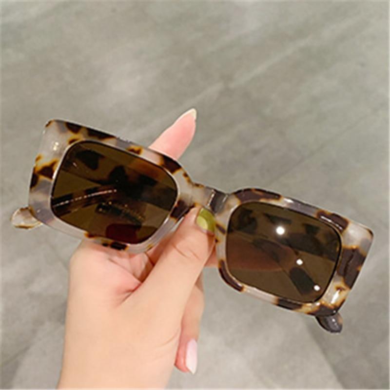 Classic New Rectangle Shape Sunglasses For Women Rectangle Sunglasses for Women 90’s Vintage Shades Square Thick Frame Glasses Luxury Design New Small Square  Eyewear Decent Shades