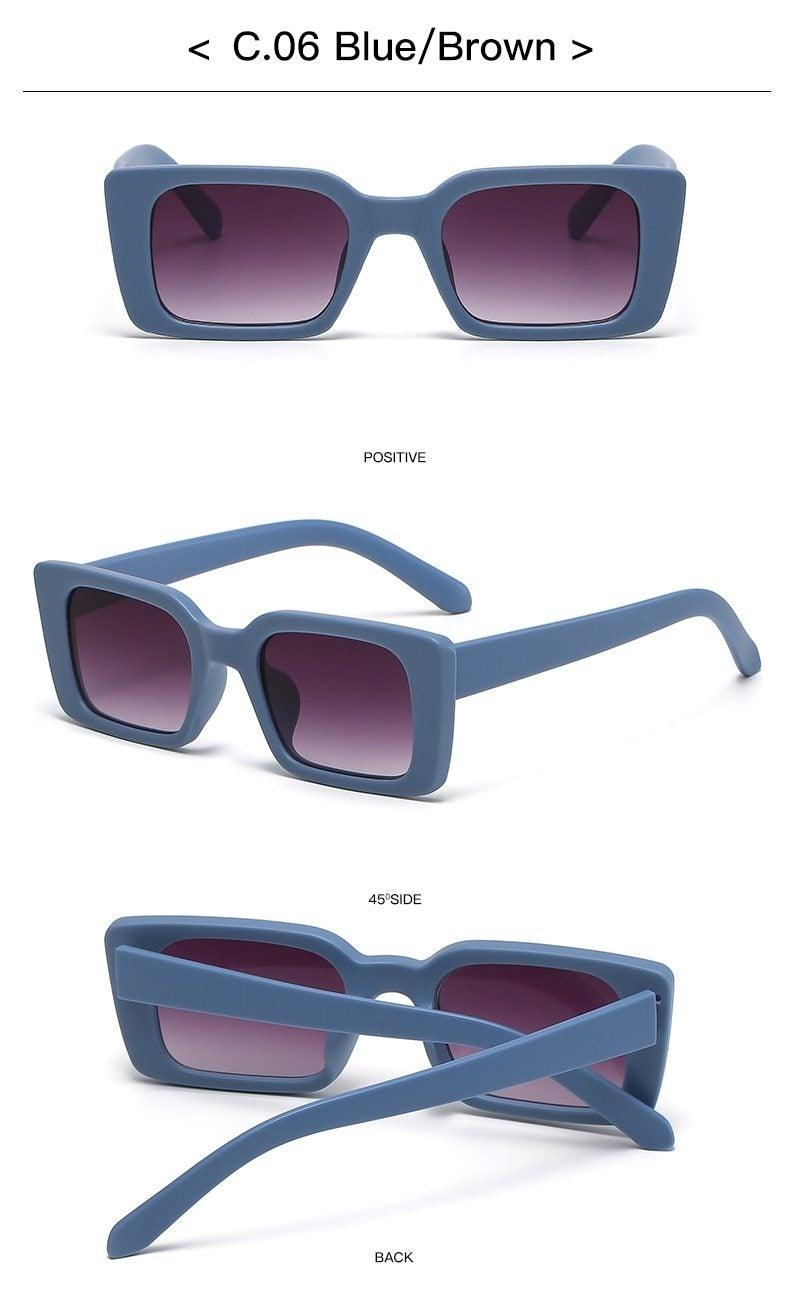 Classic New Rectangle Shape Sunglasses For Women Rectangle Sunglasses for Women 90’s Vintage Shades Square Thick Frame Glasses Luxury Design New Small Square  Eyewear Decent Shades