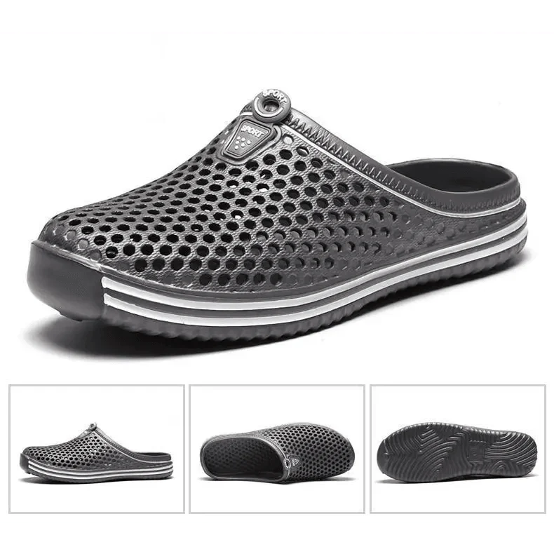 Classic Women Shoes Beach Closed Toe Slippers Unisex Hollow Out Casual Couple Flip Flops Garden Clogs  Non-slide Men And Women Slippers