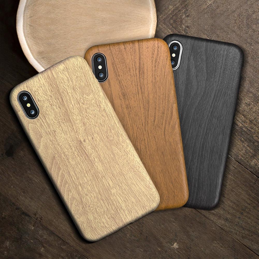 Classy Vintage Design Genuine Natural Wood Phone Case Wooden Texture Back Case For iPhone11 Case Luxury Phone Cover For iPhone 6 6s 7 8 plus 11 Pro max Case New Fashion Soft Case