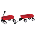Red Wagons Set Of 2