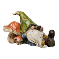 Resting Garden Gnome - 8 Inch - Mushroom