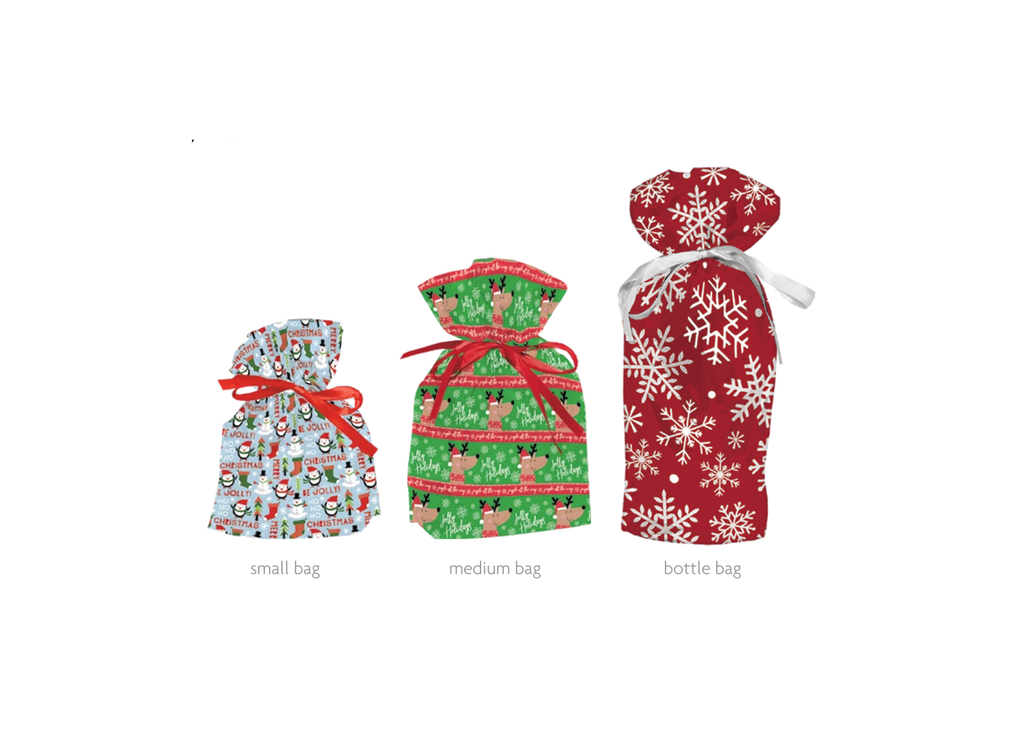 Wrap In A Hurry Pull String Gift Bag 6 piece Assortment - Style 1