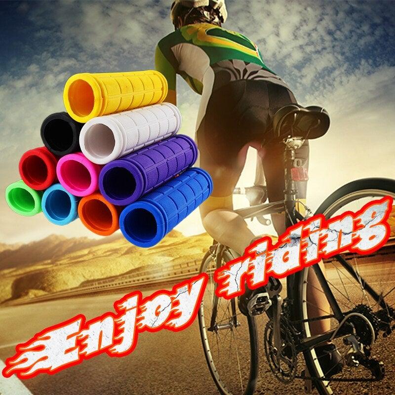 Colorful Cycling Handlebar Cover Bicycle Scooter Handle Bar Rubber Soft Durable Non-Slip End Grip Mountain Road Bicycle Handlebar Grips Specialized Replacement Bike Grips For Beach Scooter Mountain Bicycle