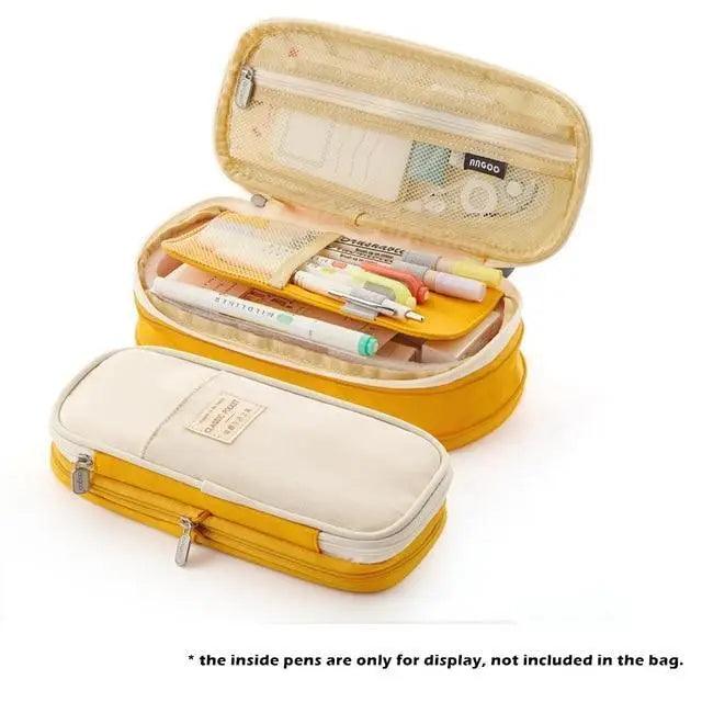 Colorful Pencil Organizer Pouch Pen Holder School Supplies Portable Travel Simple Storage Box Easy Grip Handle