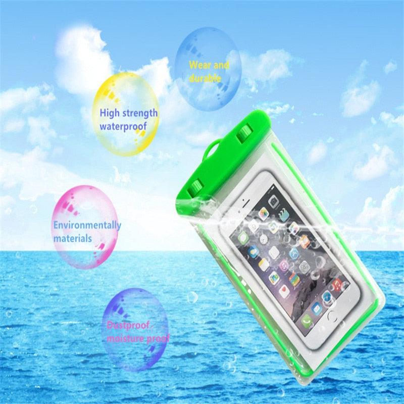 Colorful Pouch Universal Waterproof Cell Phones Useful Dropping Convenient To Use Lightweight Portable Bags Plastic Waterproof Underwater Pouch for Mobile Phone Case & Strap 3.5 -6 inch