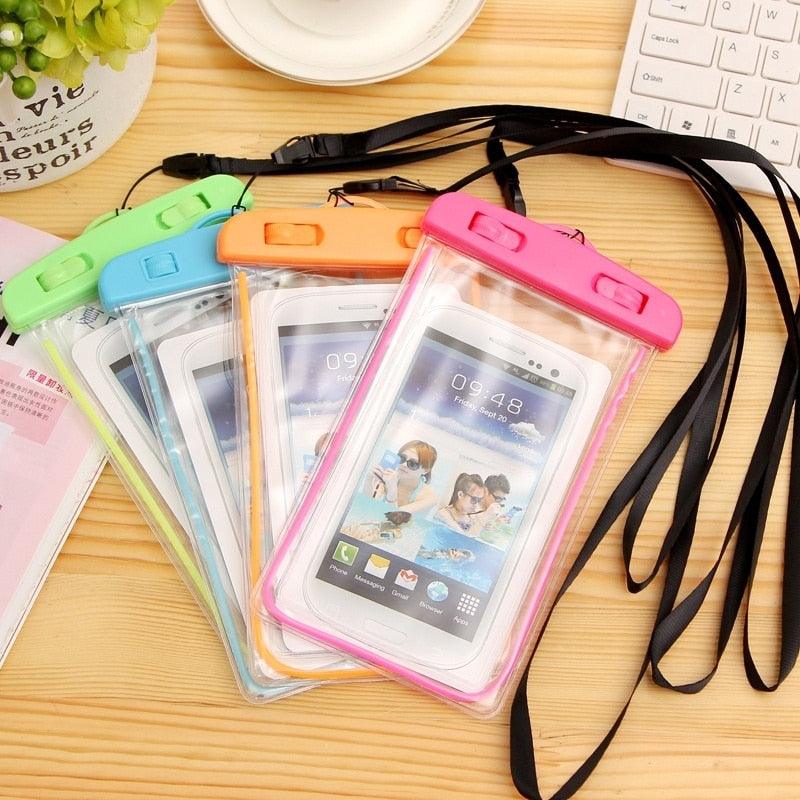 Colorful Pouch Universal Waterproof Cell Phones Useful Dropping Convenient To Use Lightweight Portable Bags Plastic Waterproof Underwater Pouch for Mobile Phone Case & Strap 3.5 -6 inch