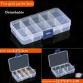 Container Plastic Box Practical Adjustable Compartment Jewelry Earring Bead Screw Holder Case Display Case storage Box Plastic Jewelry Box for Earrings Rings Necklaces Storage Box