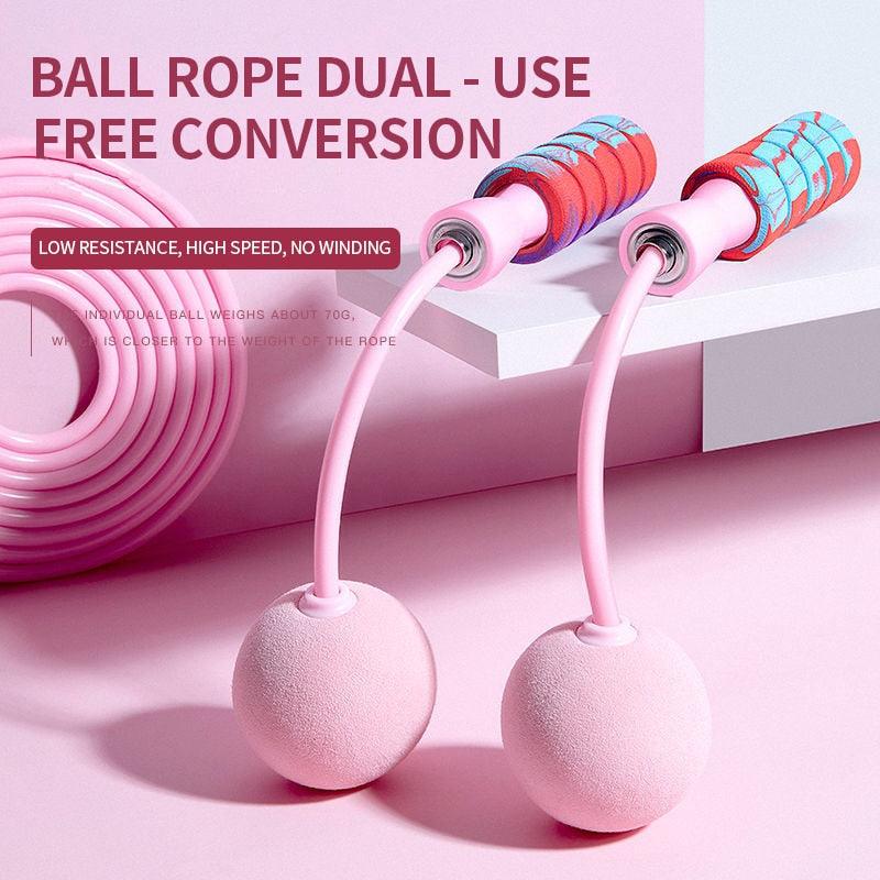 Cordless Skipping Rope Weight-Bearing Ball Sports Fitness Womens Indoor Dual-Use Weight Loss Sports Professional Fat Burning Ball Bearing Fast Rope Skipping Adjustable Memory Foam Anti Skid Handle Skipping Rope New Fitness Speed Rope For Men And Women