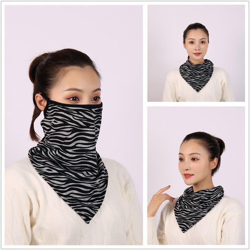 Cotton Women Mask Scarf Face Mascarillas Wraps Floral Print Lady Warm Neck Scarves Foulard Bandana Reusable Outdoor Riding Masks Scarf Neck Gaiter Headwear Headband Head Wrap Scarf Mask Neck Ear Warmers Headbands Perfect Bandana